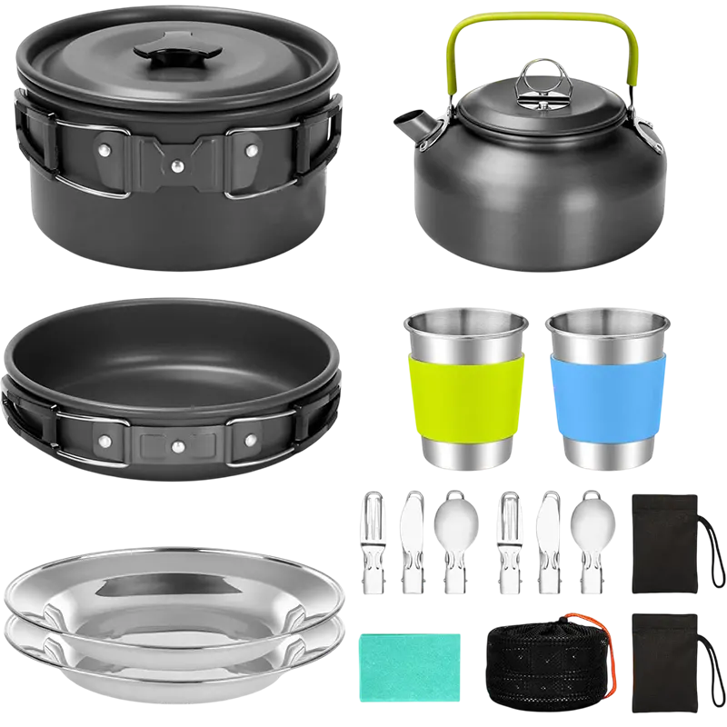 Camping Cooking Kit (Pot, Pan, Utensils)